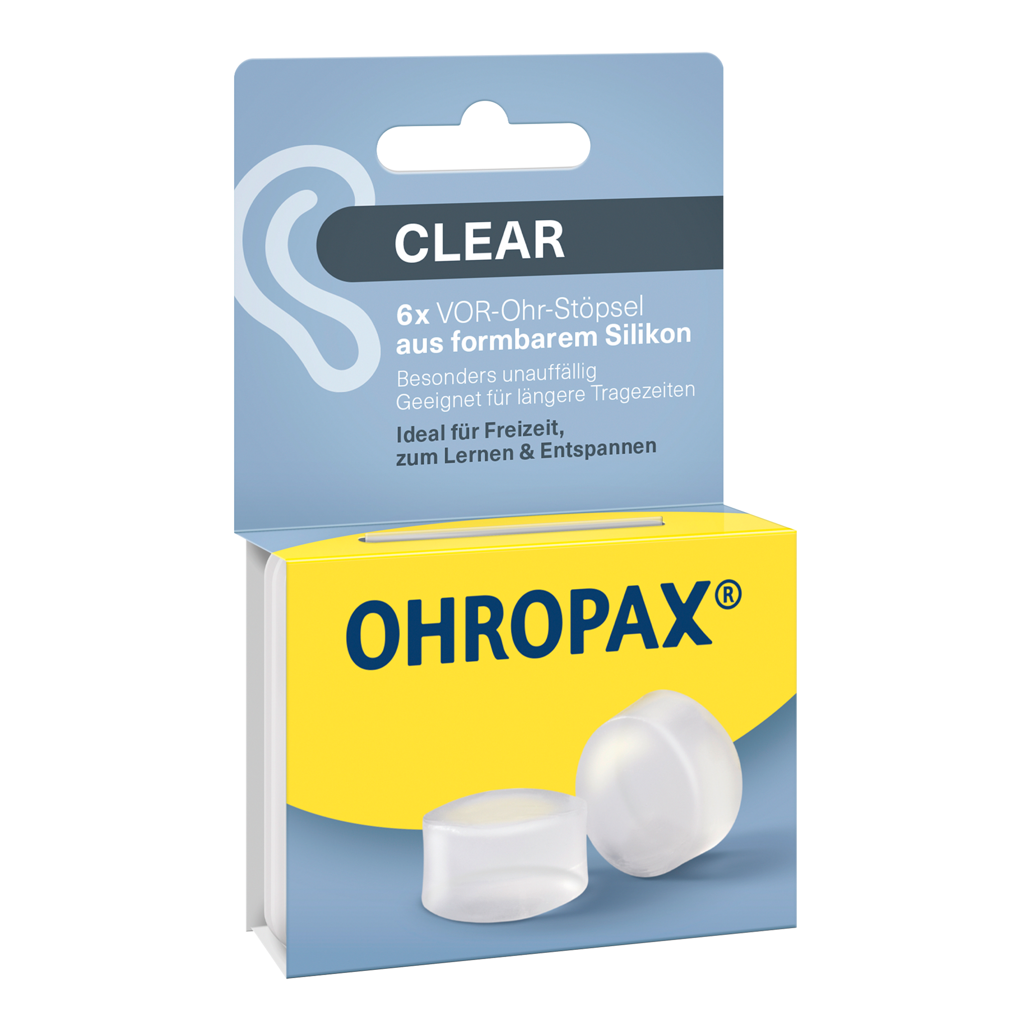 Vorderseite von OHROPAX Clear Ohrstöpsel