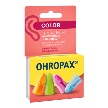 Vorderseite von OHROPAX Color Ohrstöpsel – 8 Stück