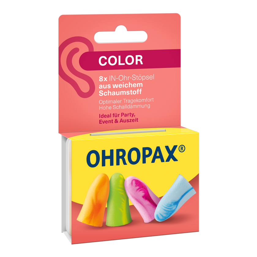 Vorderseite von OHROPAX Color Ohrstöpsel – 8 Stück