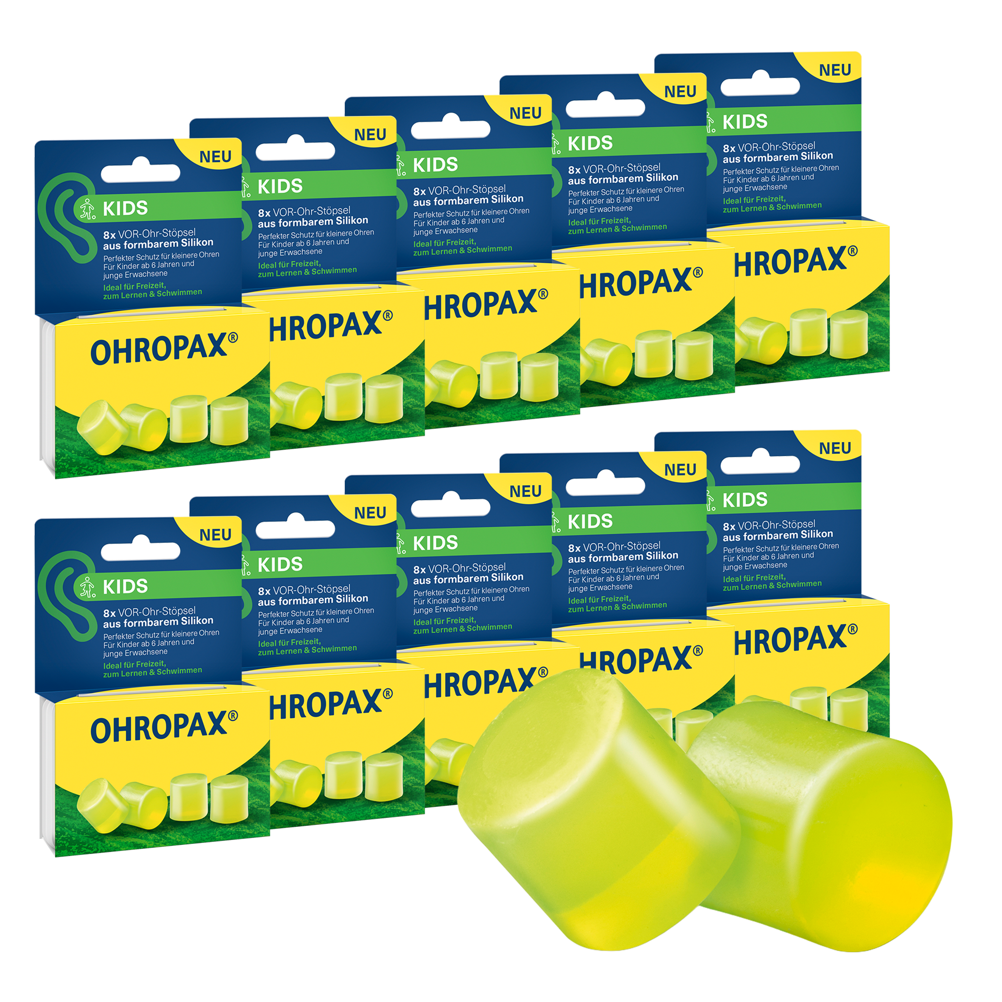 Vorderseite von OHROPAX Kids Ohrstöpsel - 10x8 Stück