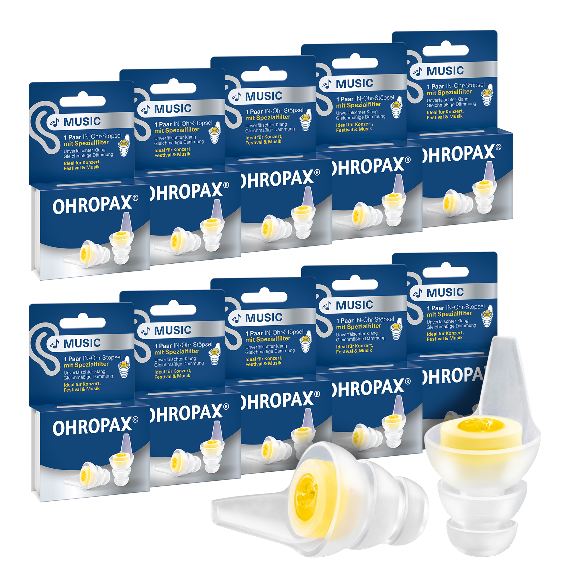Vorderseite von OHROPAX Music Ohrstöpsel - 10x1 Paar