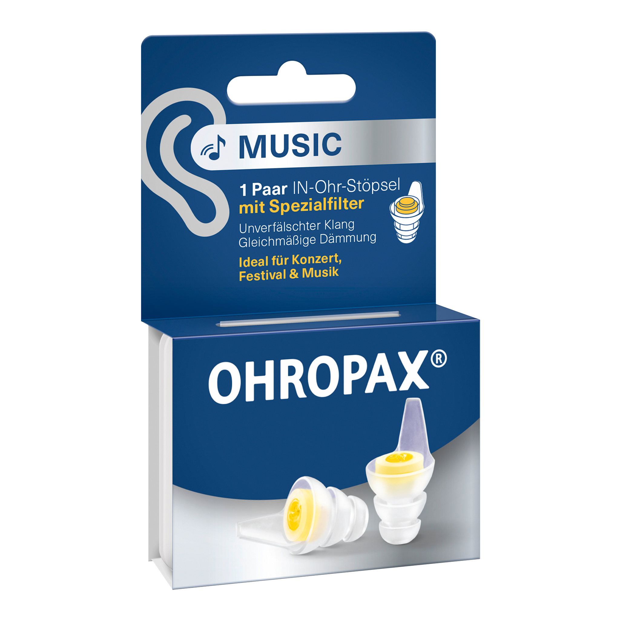Vorderseite von OHROPAX Music Ohrstöpsel