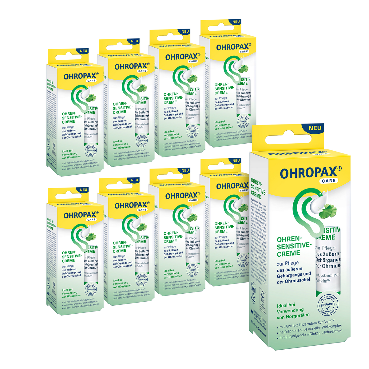Vorderseite von OHROPAX Ohren-Sensitive-Creme