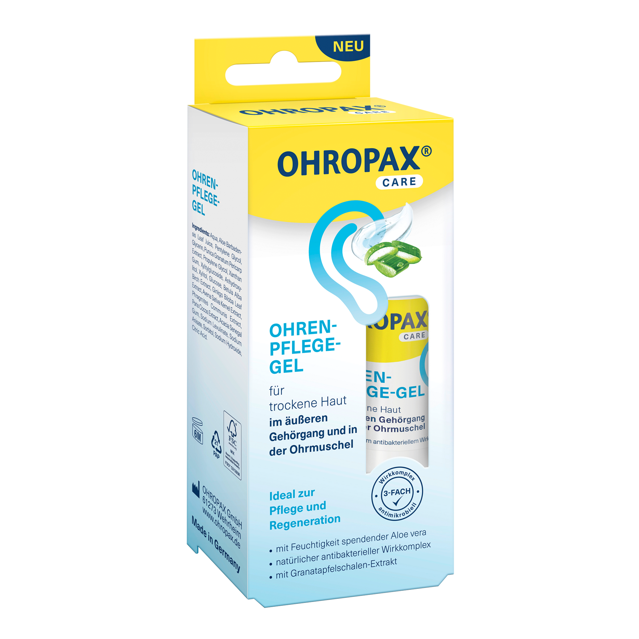 Vorderseite von OHROPAX Ohren-Pflege-Gel
