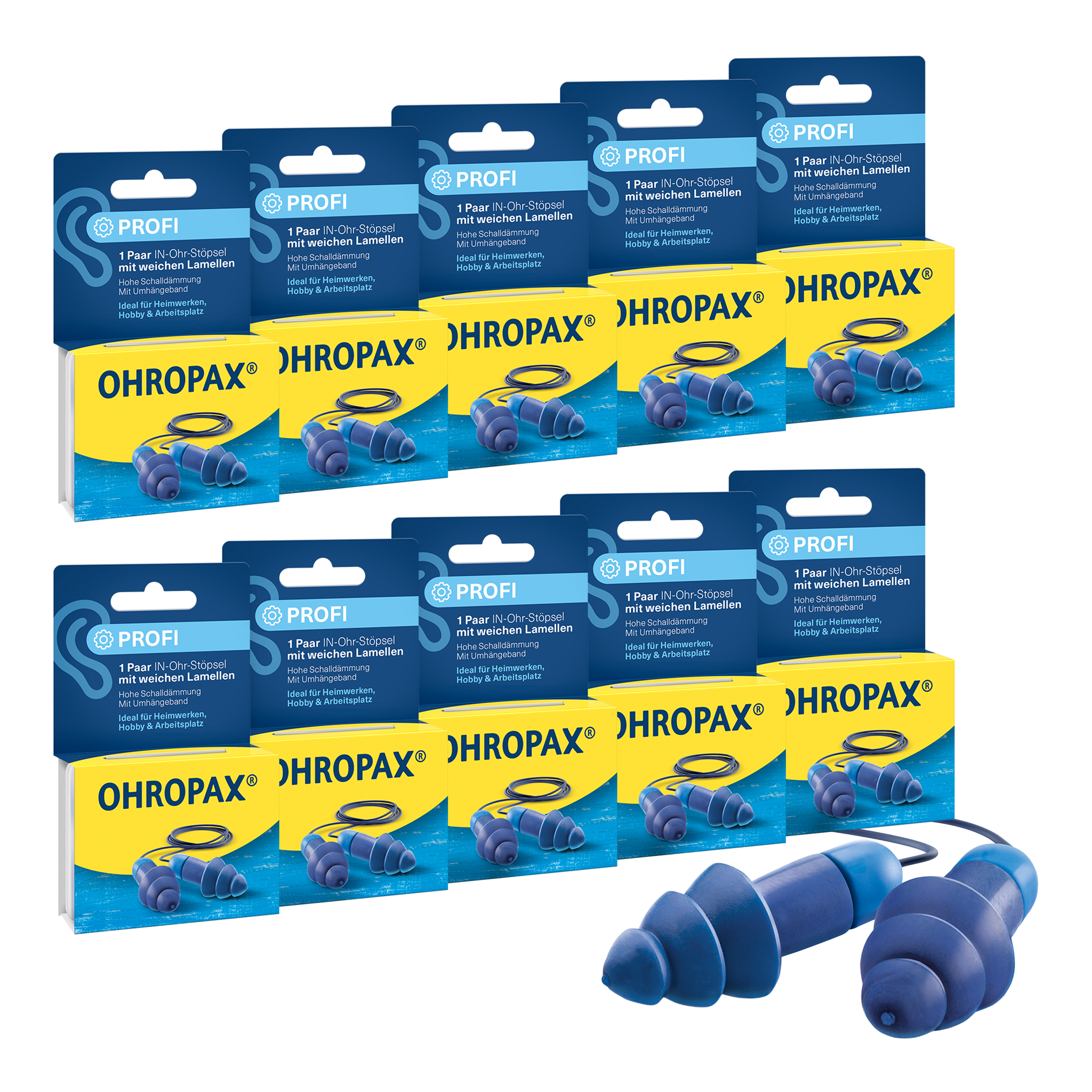 Vorderseite von OHROPAX Profi Ohrstöpsel - 10x1 Paar