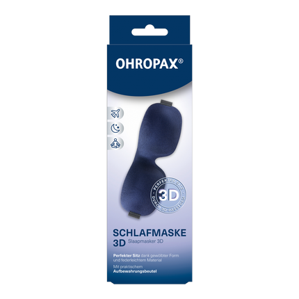 Vorderseite von OHROPAX Schlafmaske 3D in marine- 1 Stück