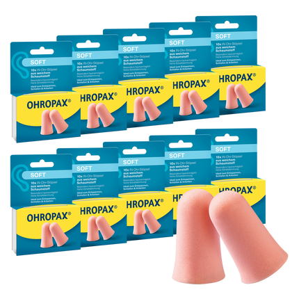 Vorderseite von OHROPAX Soft Ohrstöpsel – 10x10 Stück
