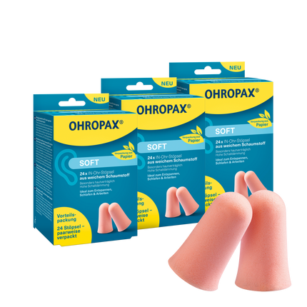 Vorderseite von OHROPAX Soft Ohrstöpsel - 3x24 Stück