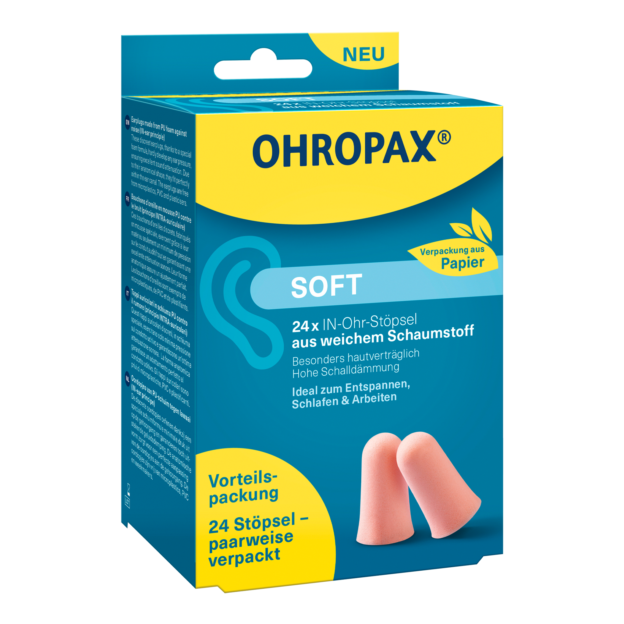 Vorderansicht von OHROPAX Soft Ohrstöpsel