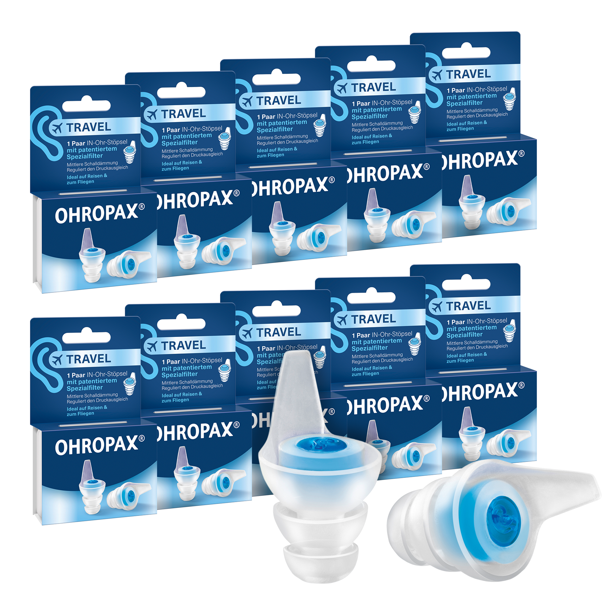 Vorderseite von OHROPAX Travel Ohrstöpsel - 10x1 Paar