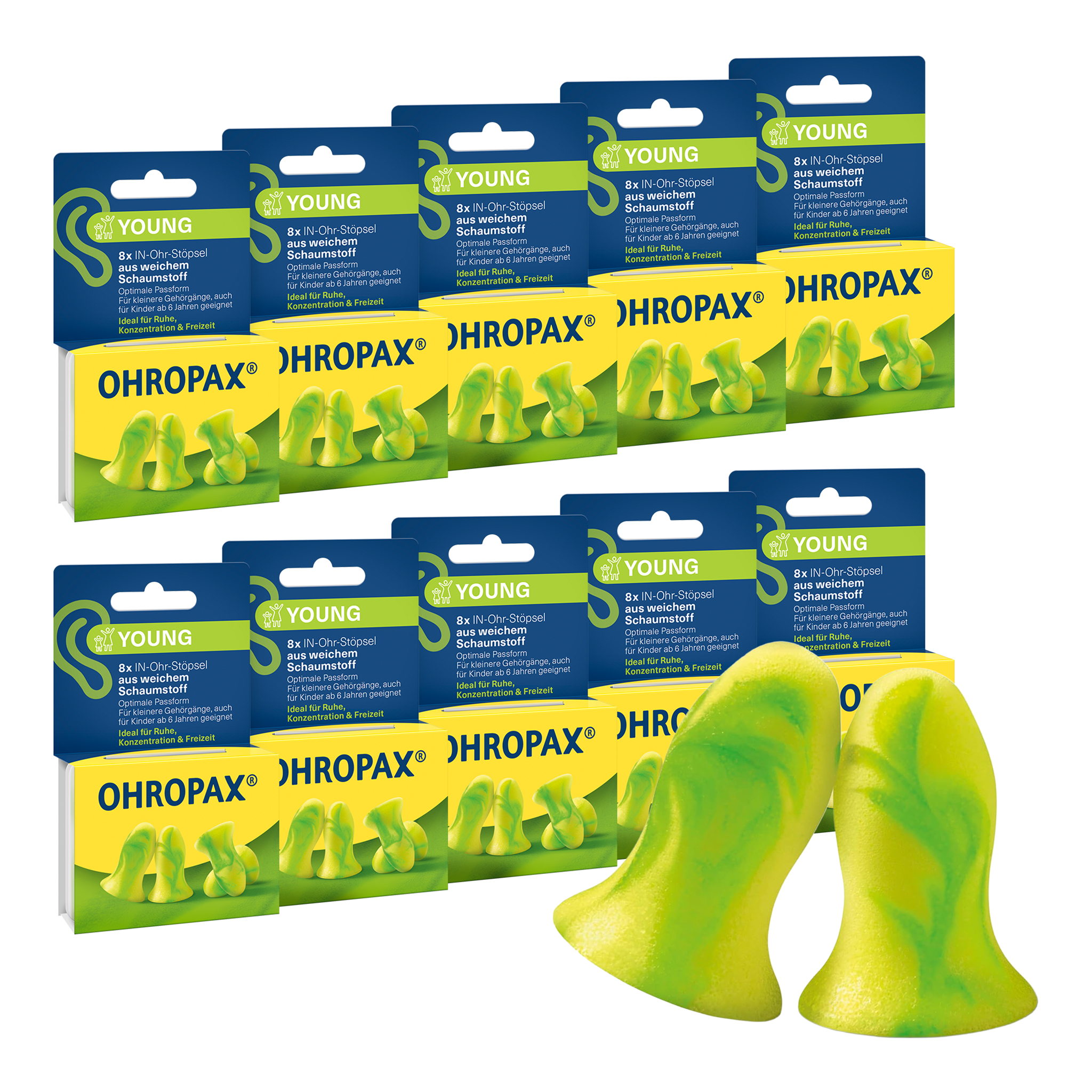 Vorderseite von OHROPAX Young Ohrstöpsel - 10x8 Stück
