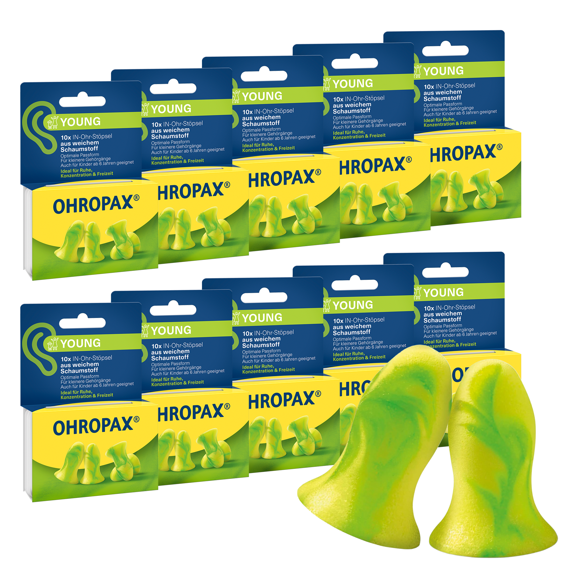 Vorderseite von OHROPAX Young Ohrstöpsel - 10x10 Stück