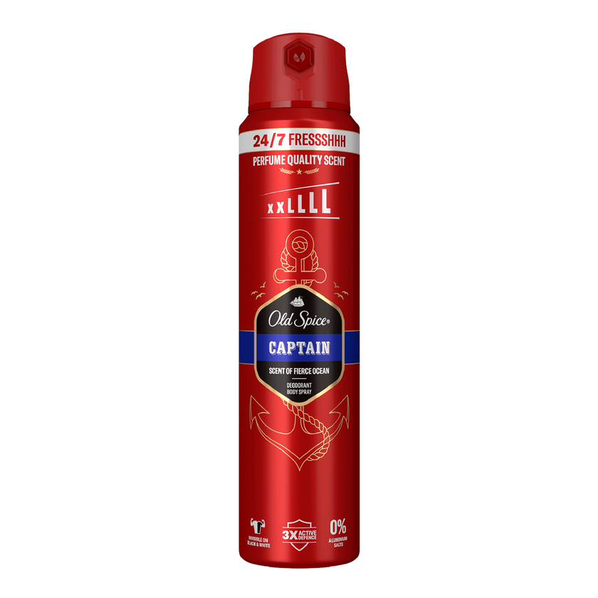 Vorderseite von Old Spice Aerosol Bodyspray Captain XL