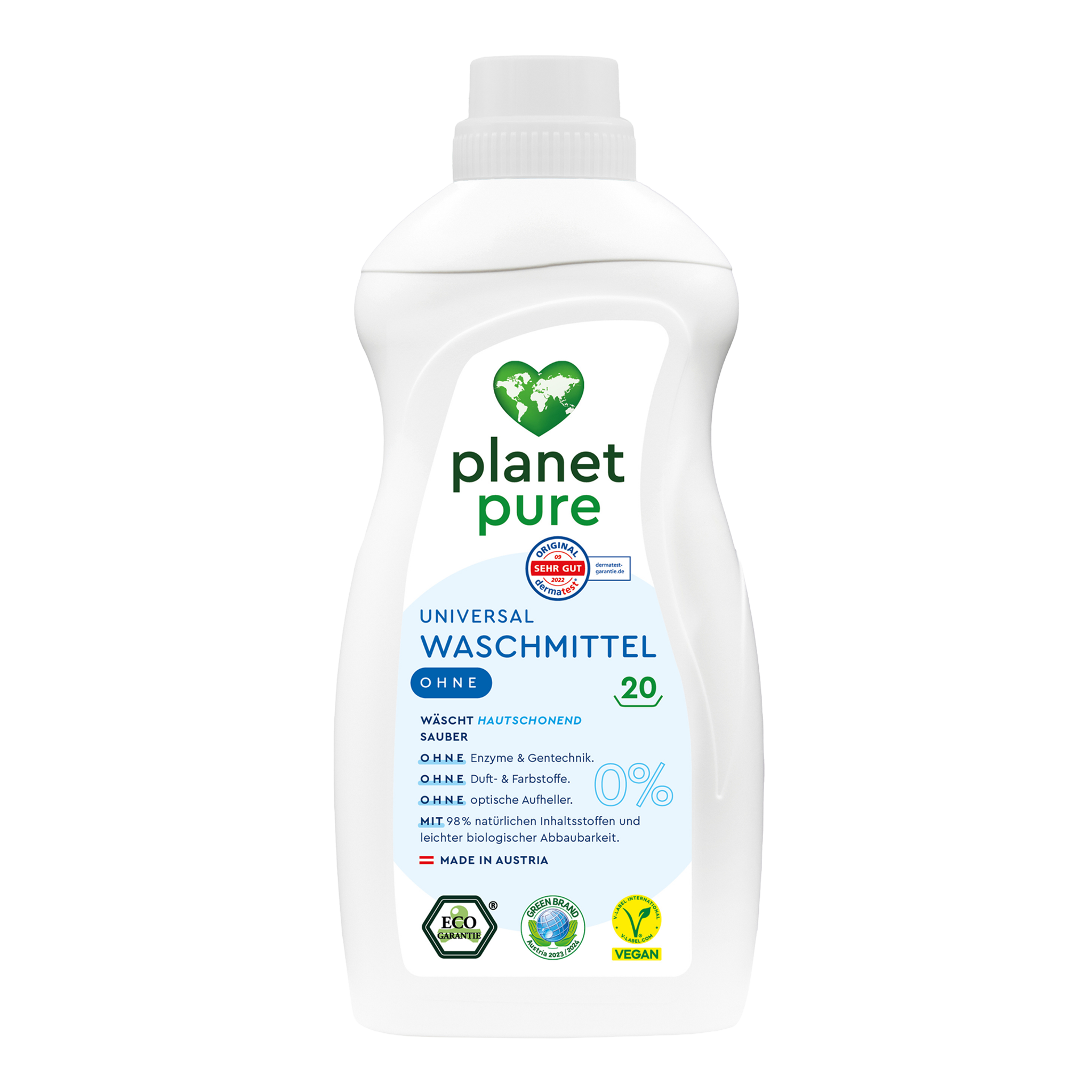 Vorderseite von Planet Pure Universal Waschmittel
