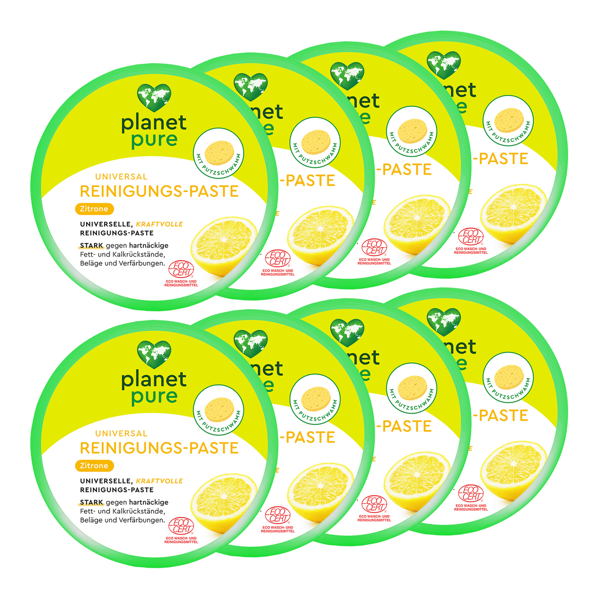 Vorderseite von Planet Pure Universal Reinigungs-Paste Zitrone