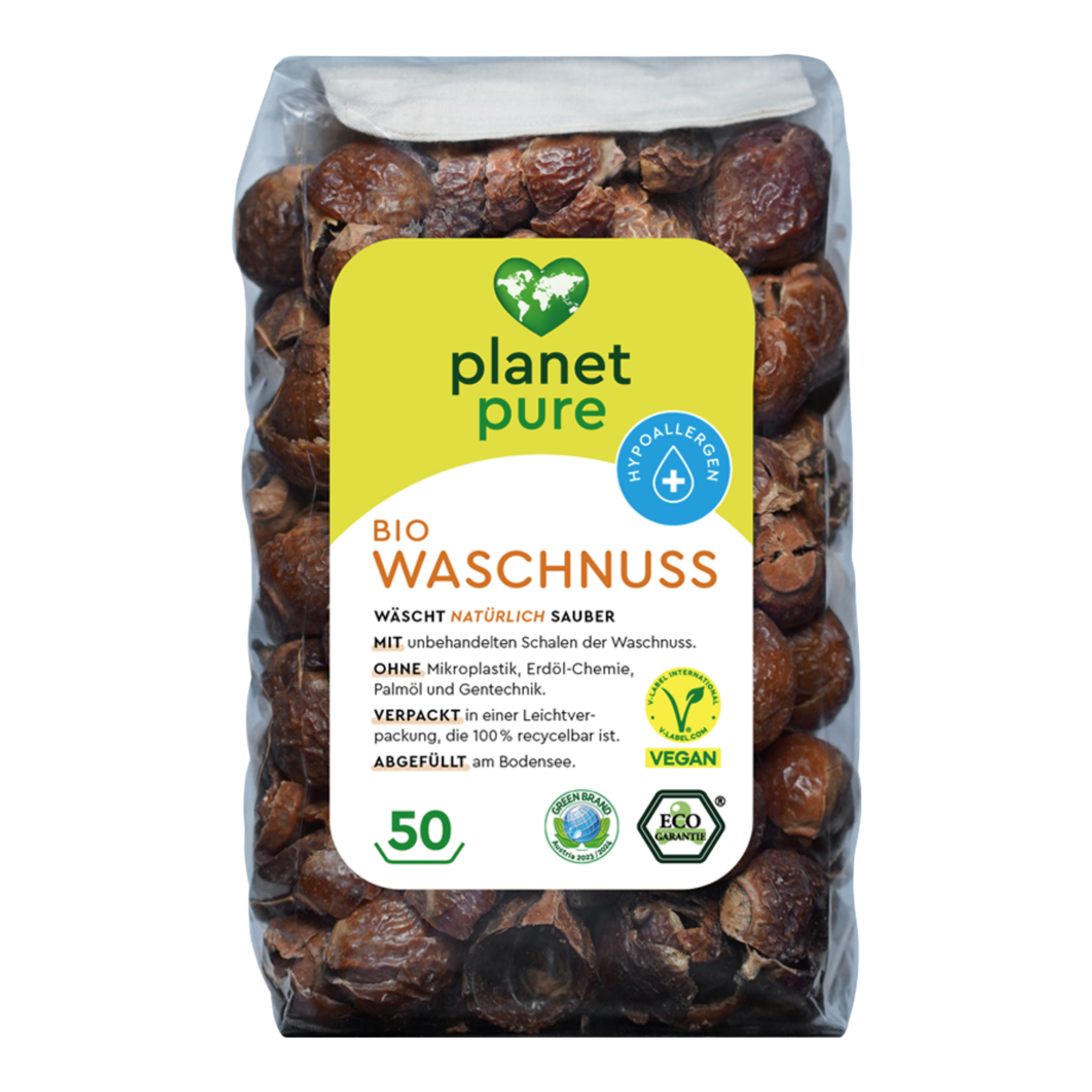 Vorderseite von Planet Pure Bio Waschnuss