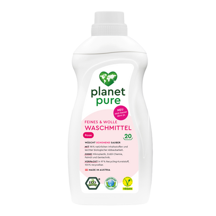 Vorderseite von Planet Pure Feines & Wolle Waschmittel Rose