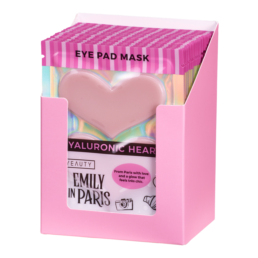 Vorderseite von YEAUTY Emily in Paris Eye Pad Mask Hyaluronic Hearts