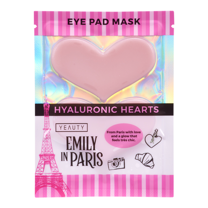 Vorderseite von YEAUTY Emily in Paris Eye Pad Mask Hyaluronic Hearts