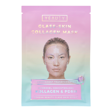 Vorderseite von YEAUTY Gesichtsmaske Kollagen & PDRN Glass Skin Effekt
