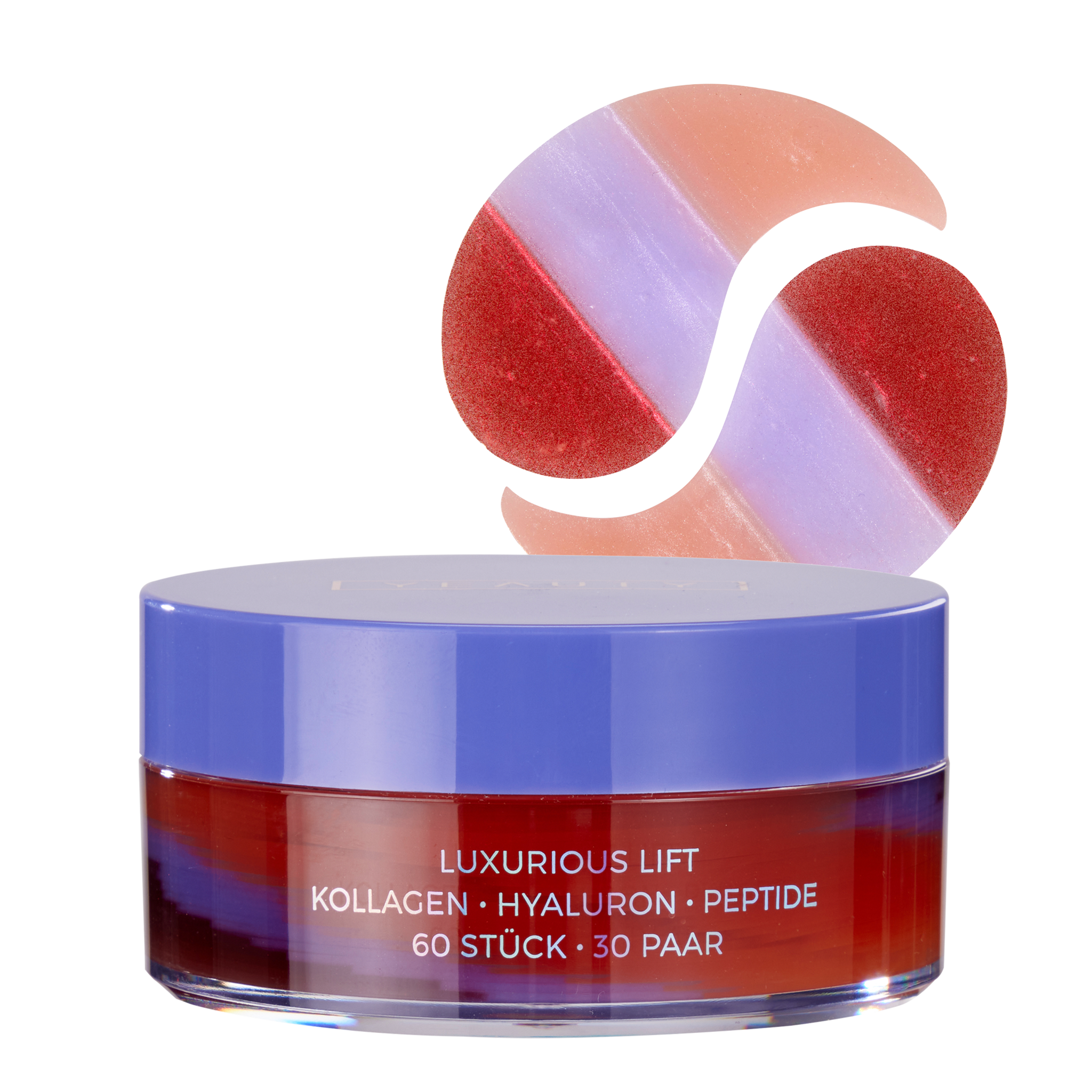 Vorderseite von YEAUTY Luxurious Lift Eye Tripad Mask und Eye Pads dahinter