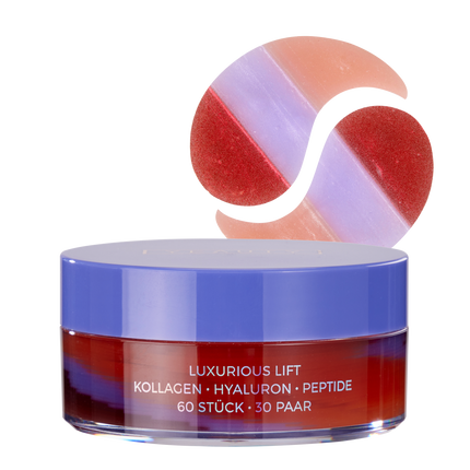 Vorderseite von YEAUTY Luxurious Lift Eye Tripad Mask und Eye Pads dahinter