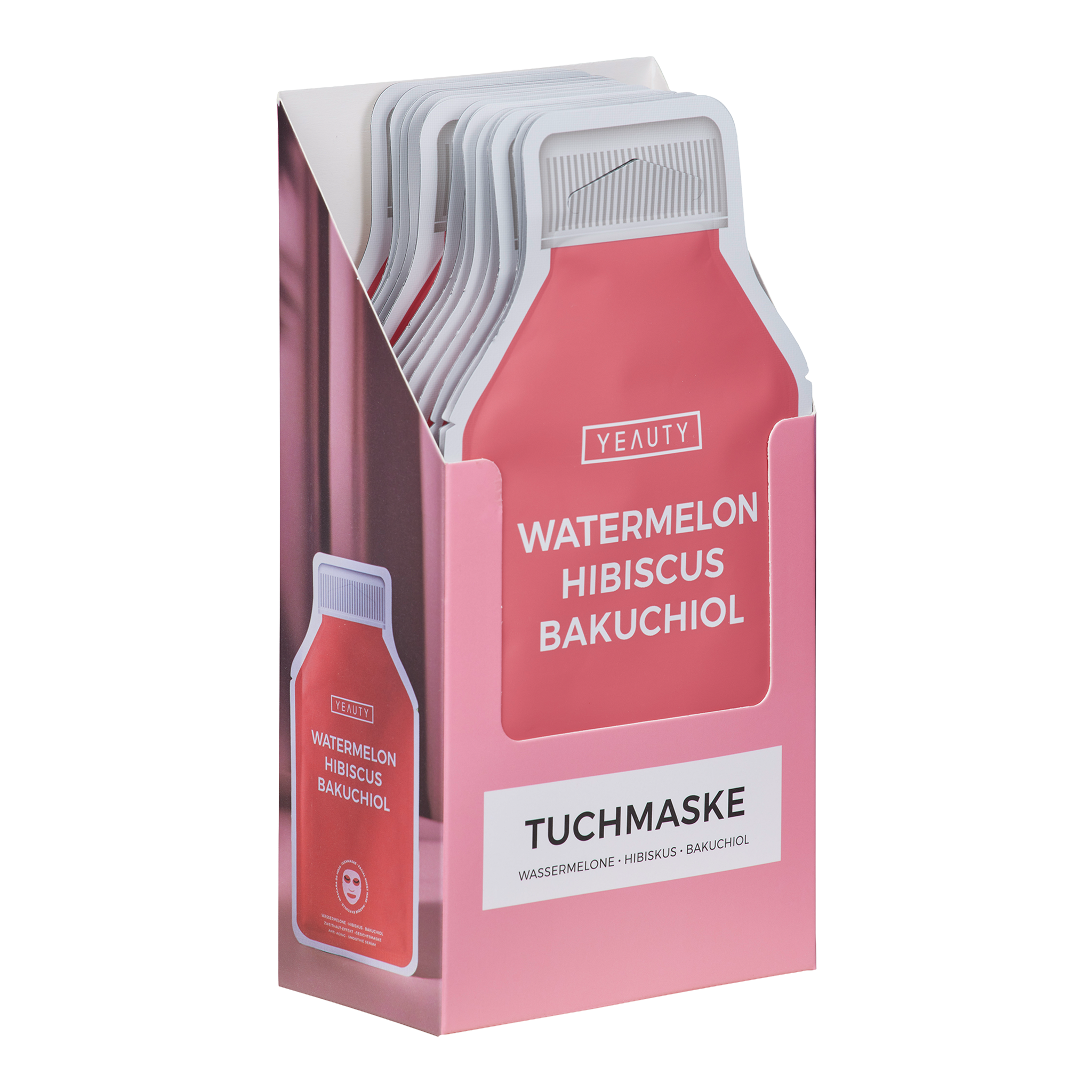 Vorderseite von YEAUTY Tuchmaske Watermelon Hibiskus Bakuchiol