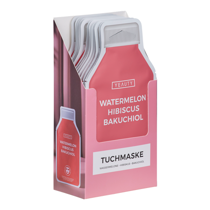 Vorderseite von YEAUTY Tuchmaske Watermelon Hibiskus Bakuchiol