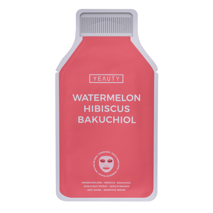 Vorderseite von YEAUTY Tuchmaske Watermelon Hibiskus Bakuchiol