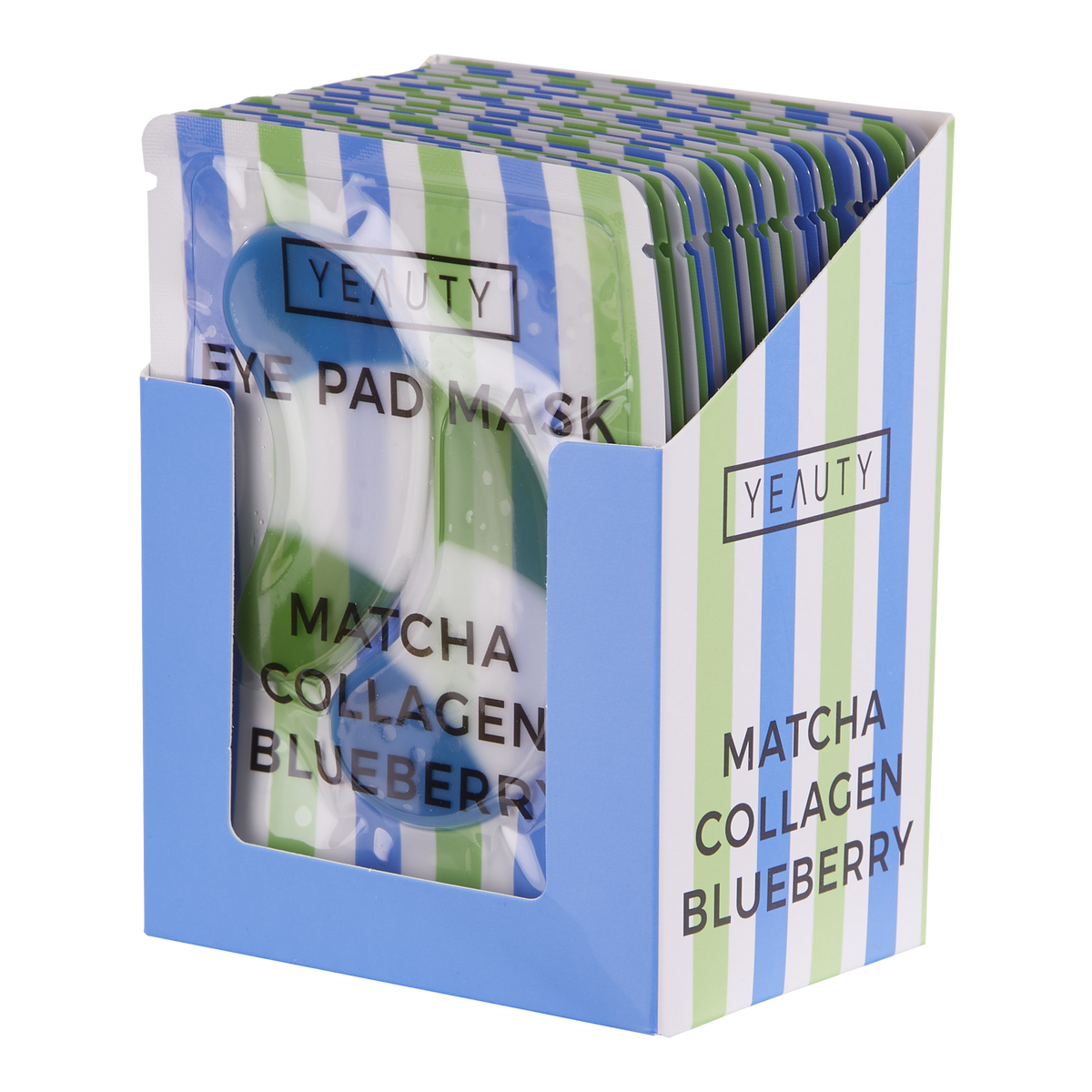 Vorderseite von YEAUTY Matcha Collagen Blueberry Eye Pad Mask - 25 Paar