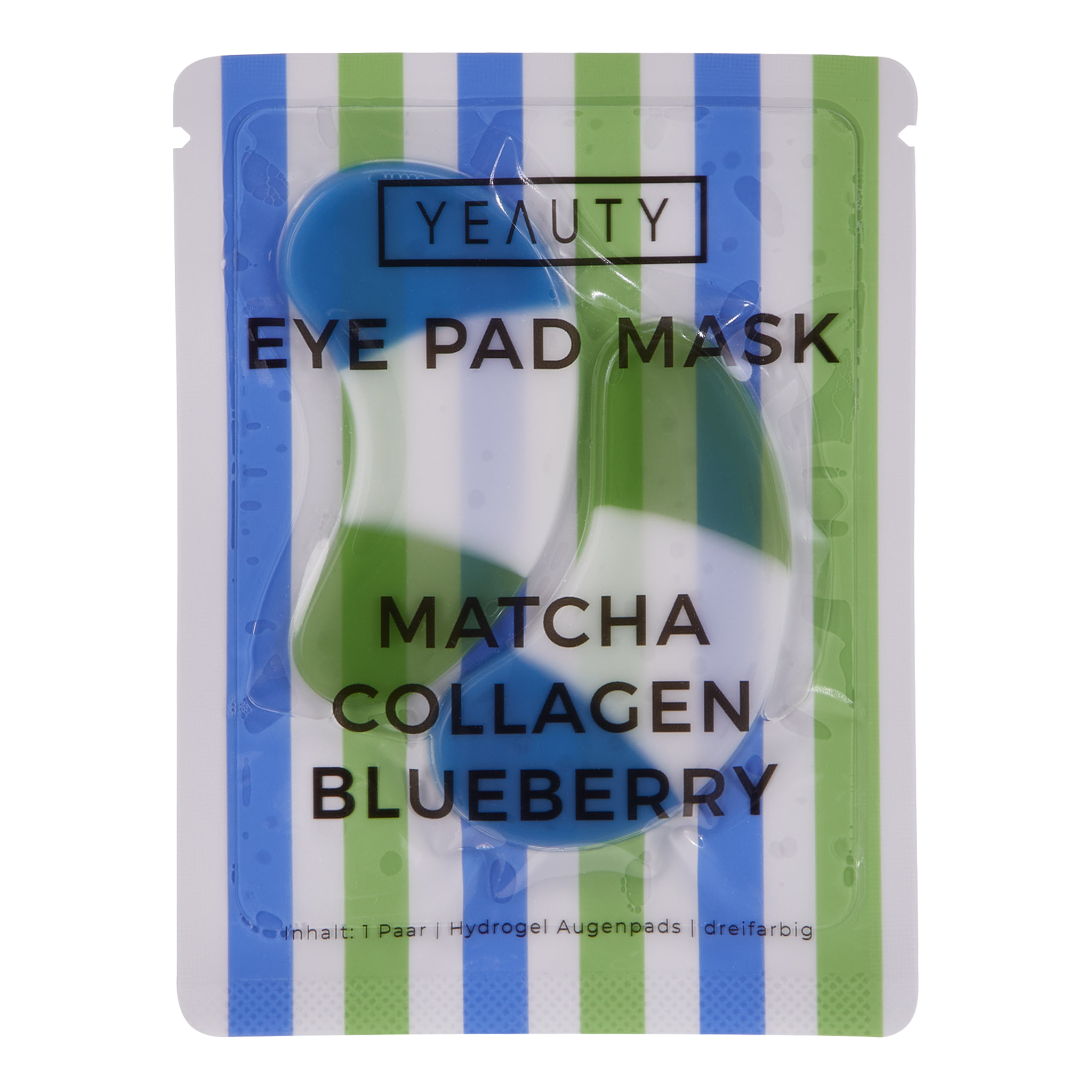 Vorderseite von YEAUTY Matcha Collagen Blueberry Eye Pad Mask - 1 Paar