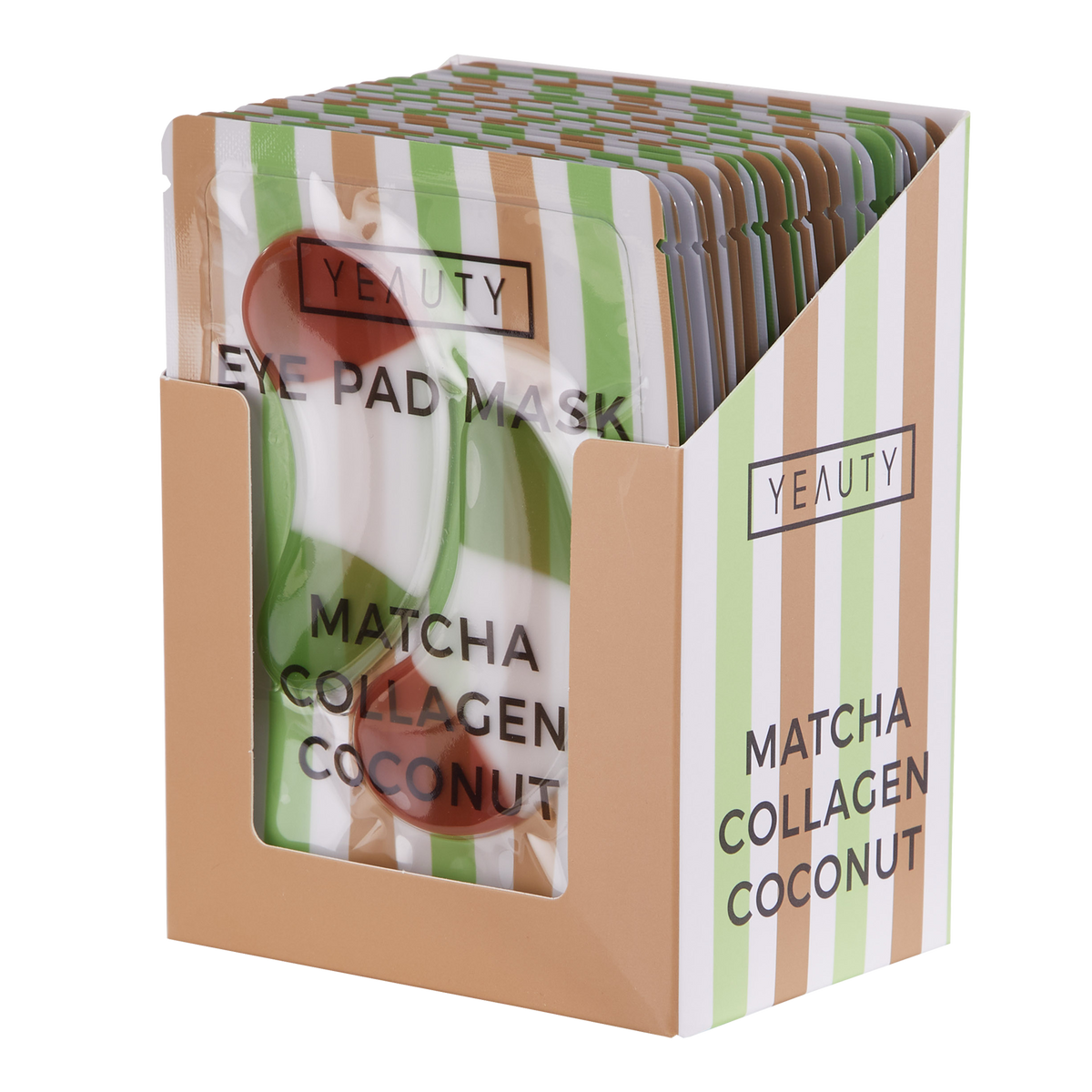 Vorderseite von YEAUTY Matcha Collagen Coconut Eye Pad Mask - 25 Paar