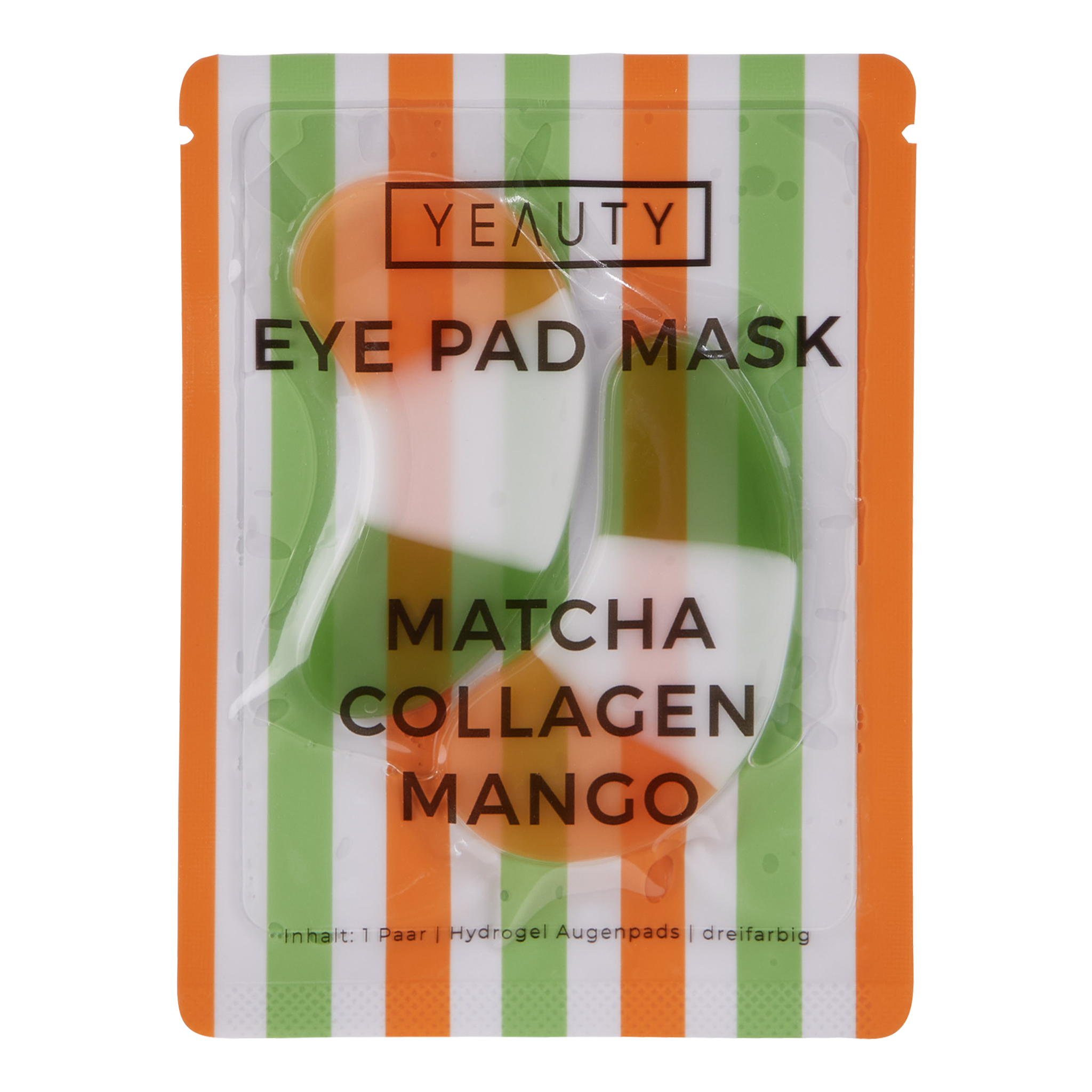 Vorderseite von YEAUTY Matcha Collagen Mango Eye Pad Mask - 1 Paar