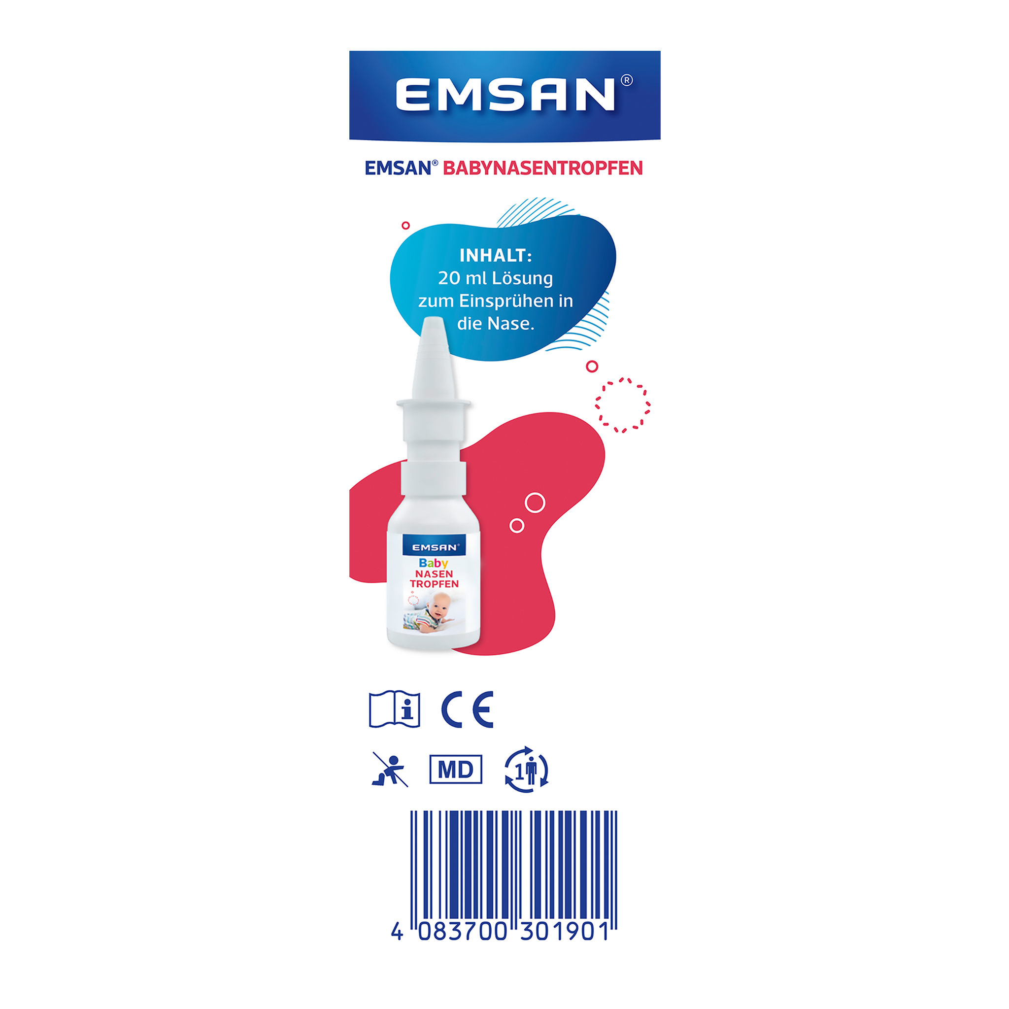 Linke Seitenansicht von EMSAN Baby Nasentropfen