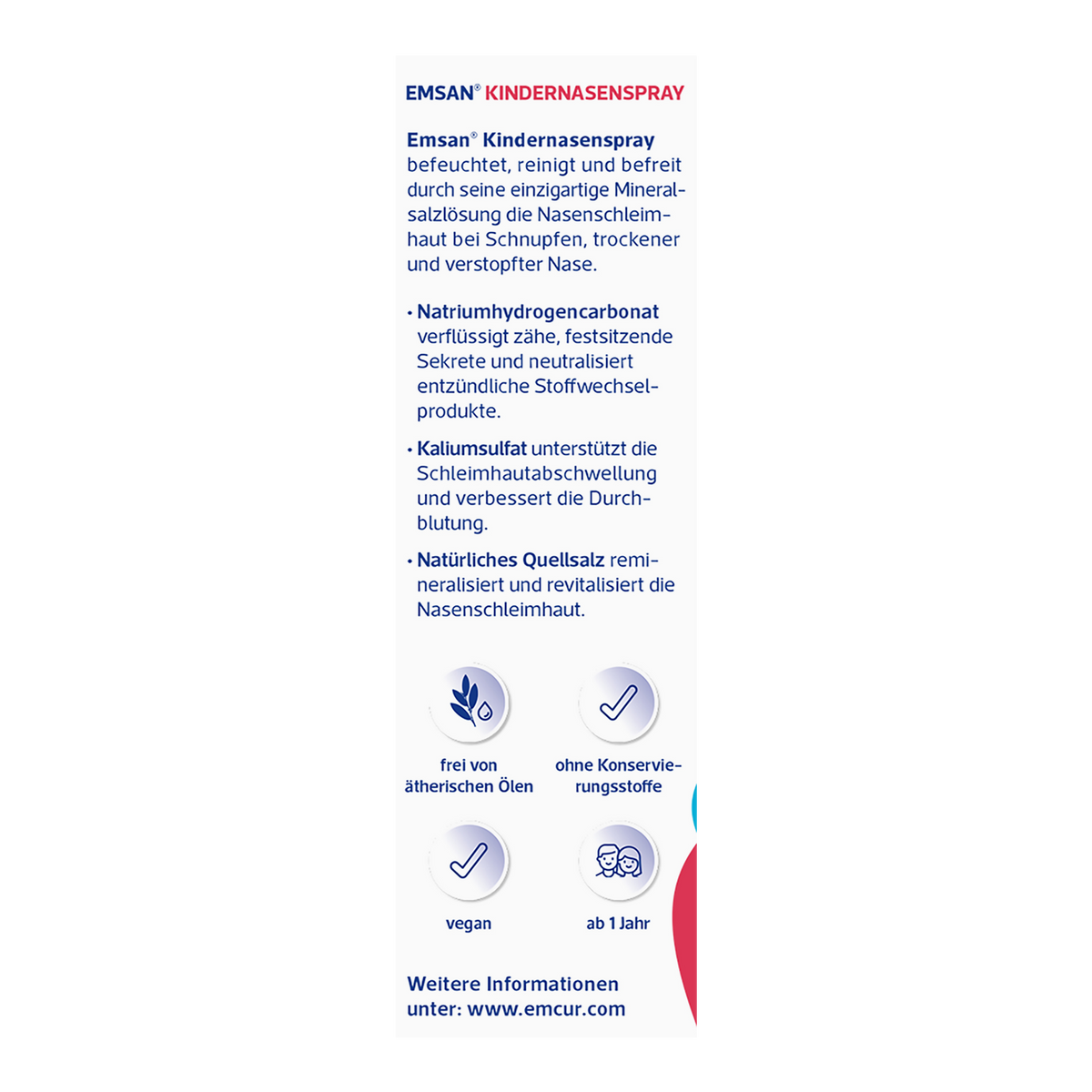 Linke Seitenansicht von EMSAN® Kindernasenspray