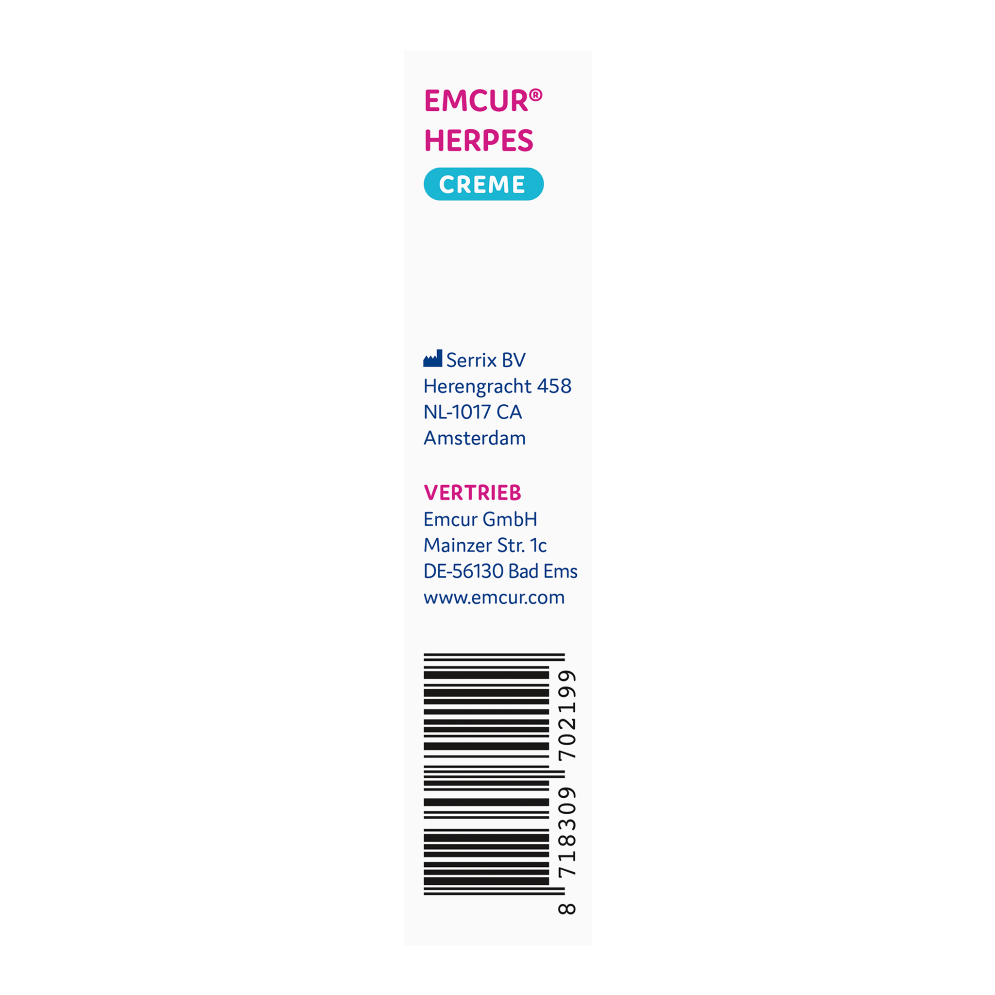 Linke Seitenansicht von EMCUR® Herpes Creme