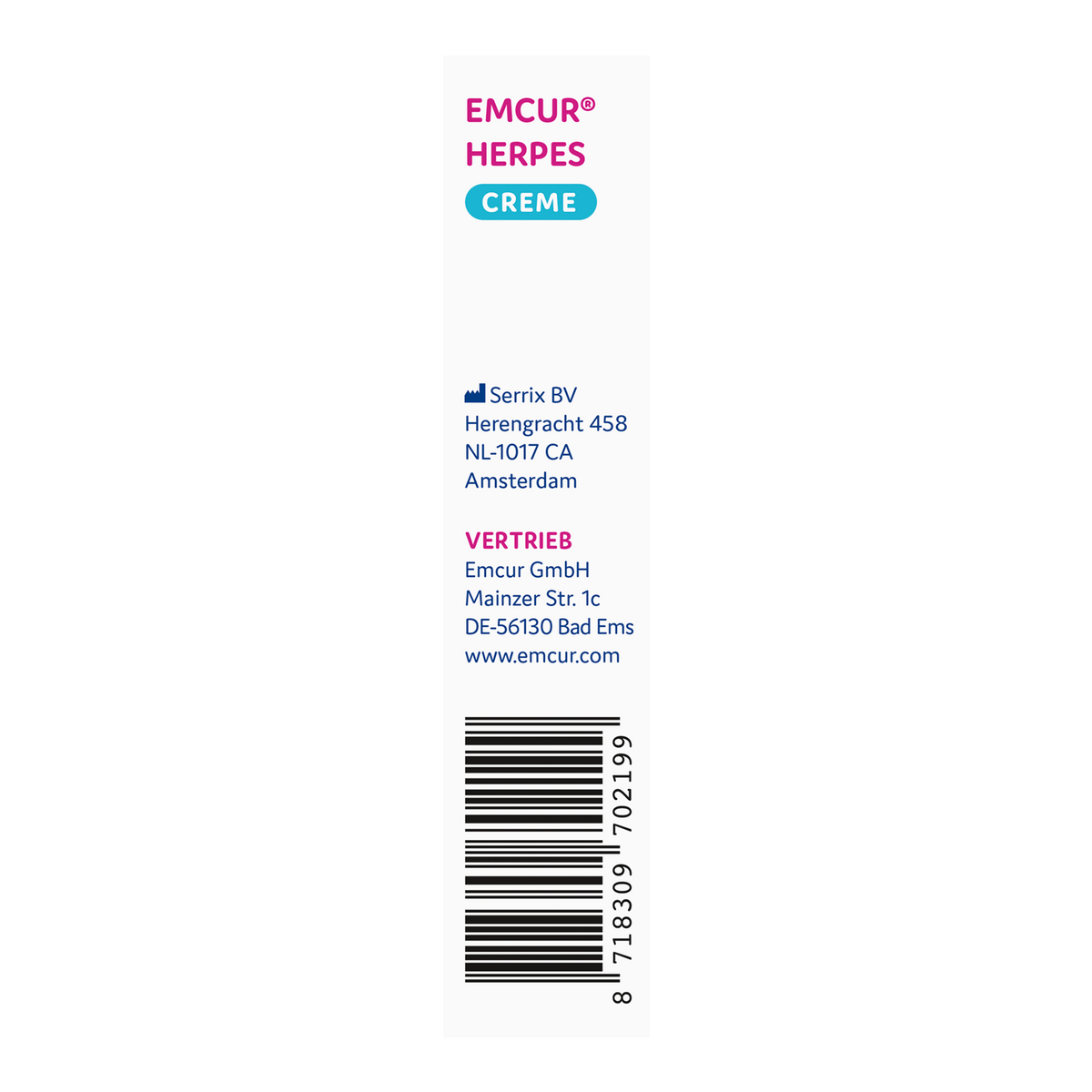 Linke Seitenansicht von EMCUR® Herpes Creme