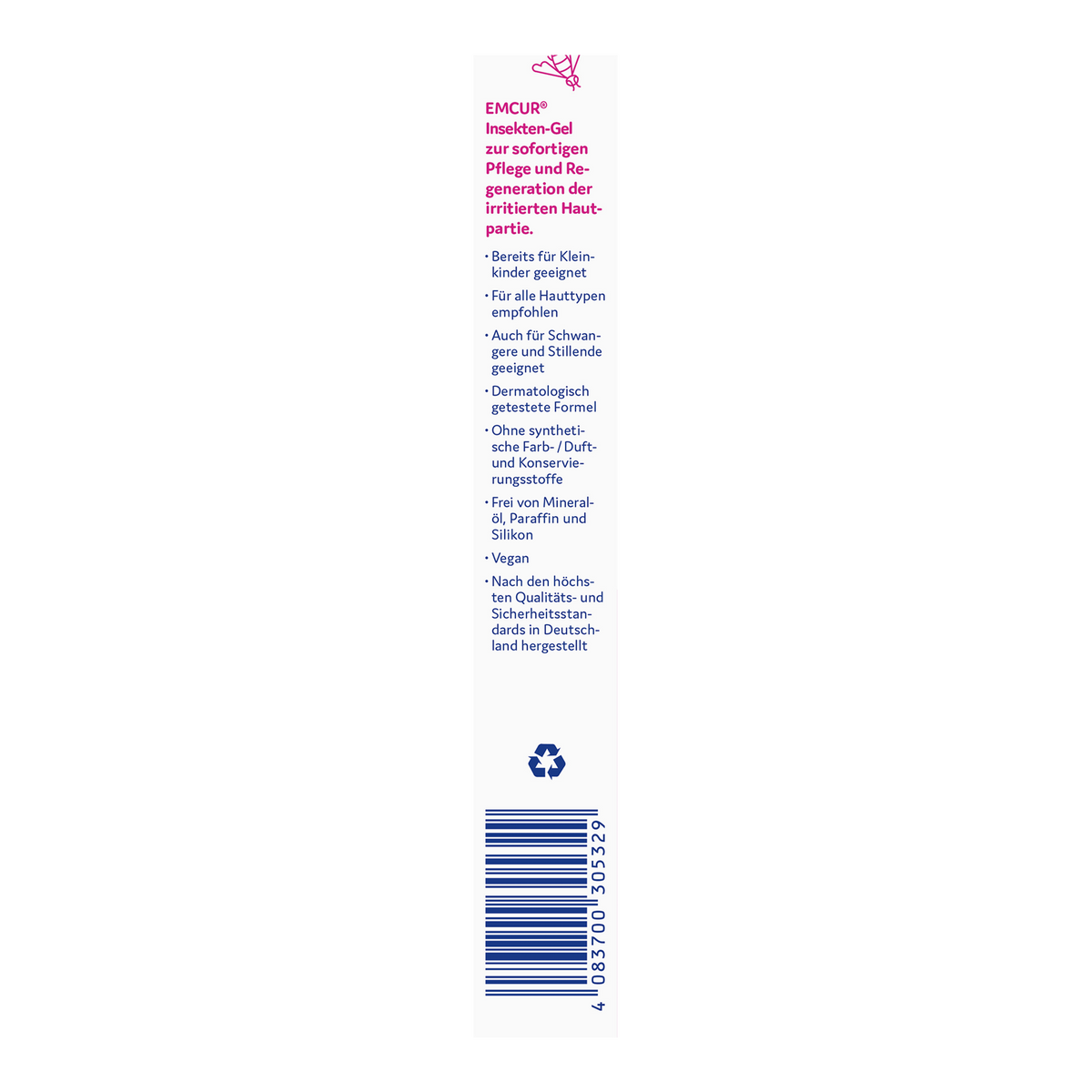 Linke Seitenansicht von EMCUR® Insekten Gel