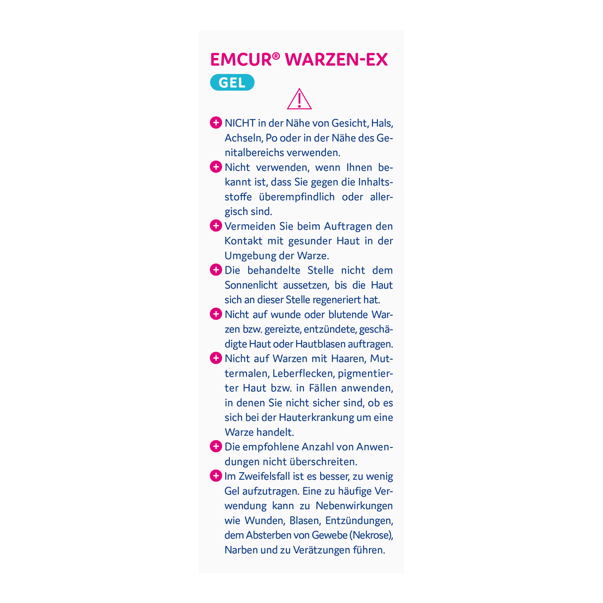 Linke Seitenansicht von EMCUR® Warzen-Ex Gel