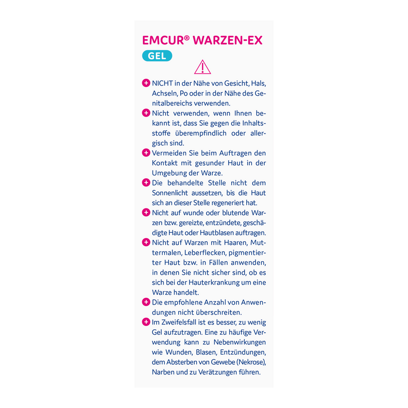 Linke Seitenansicht von EMCUR® Warzen-Ex Gel