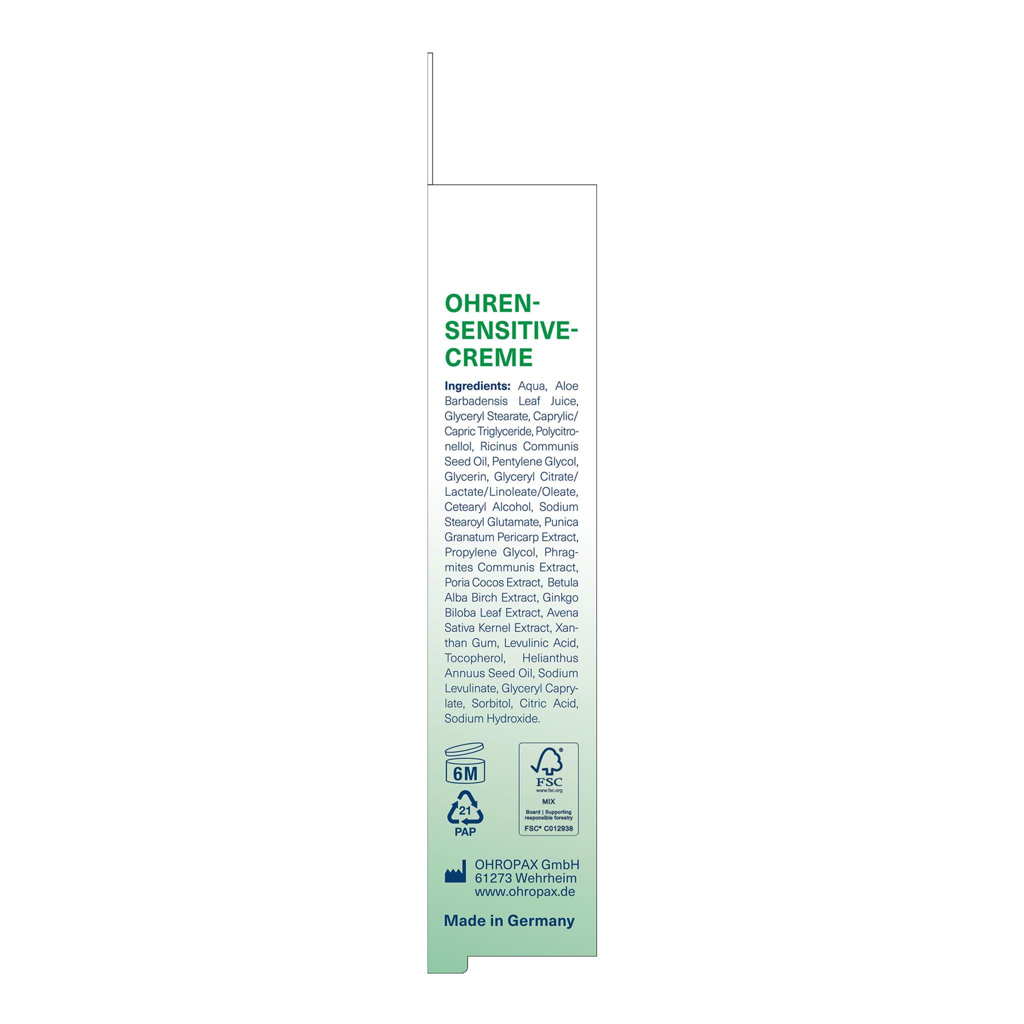 Linke Seitenansicht von OHROPAX Ohren-Sensitive-Creme