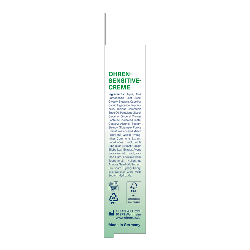 Linke Seitenansicht von OHROPAX Ohren-Sensitive-Creme