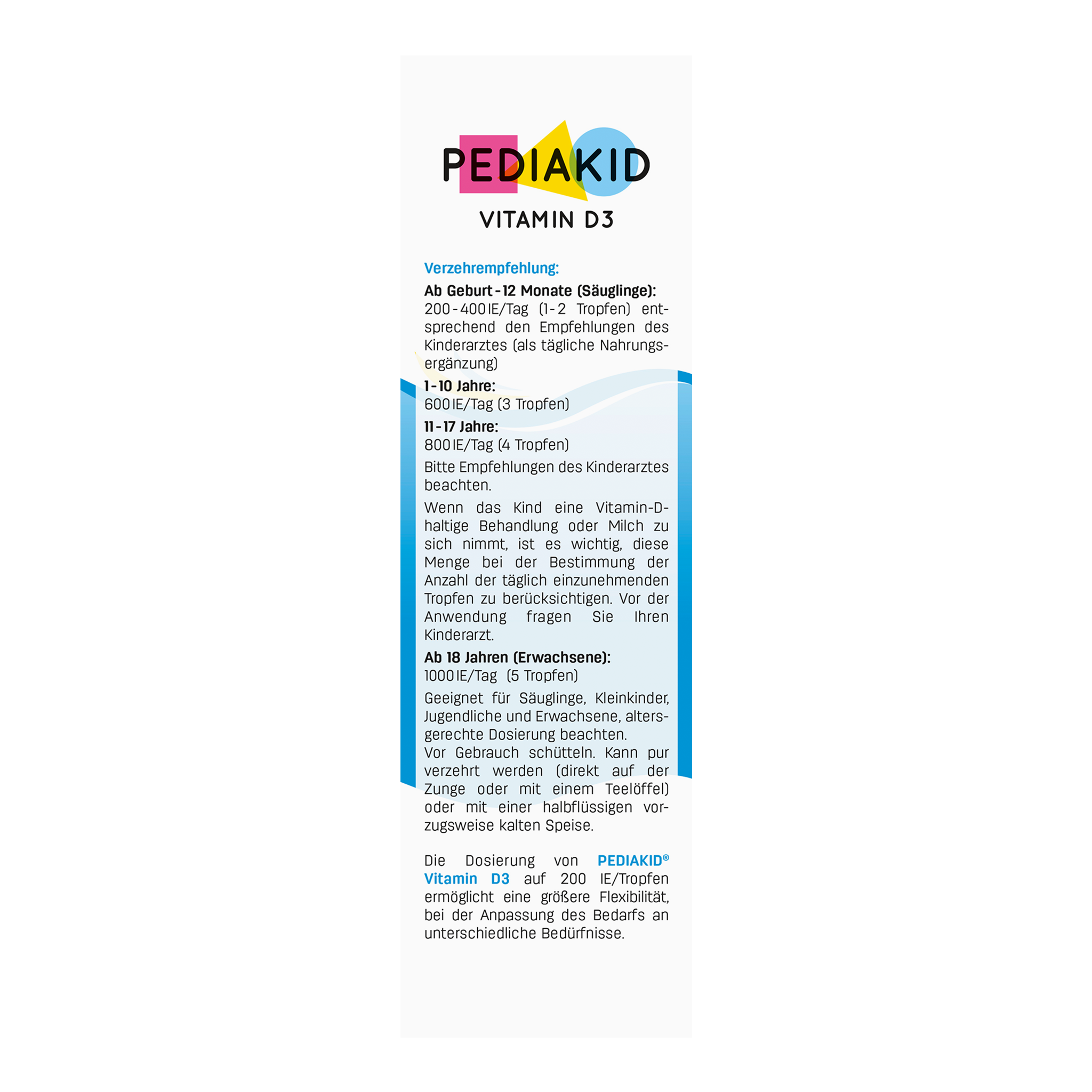 Linke Seitenansicht von PEDIAKID® Vitamin D3