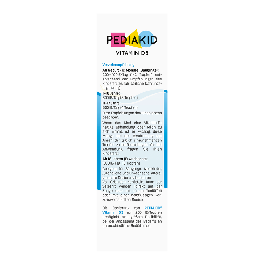 Linke Seitenansicht von PEDIAKID® Vitamin D3