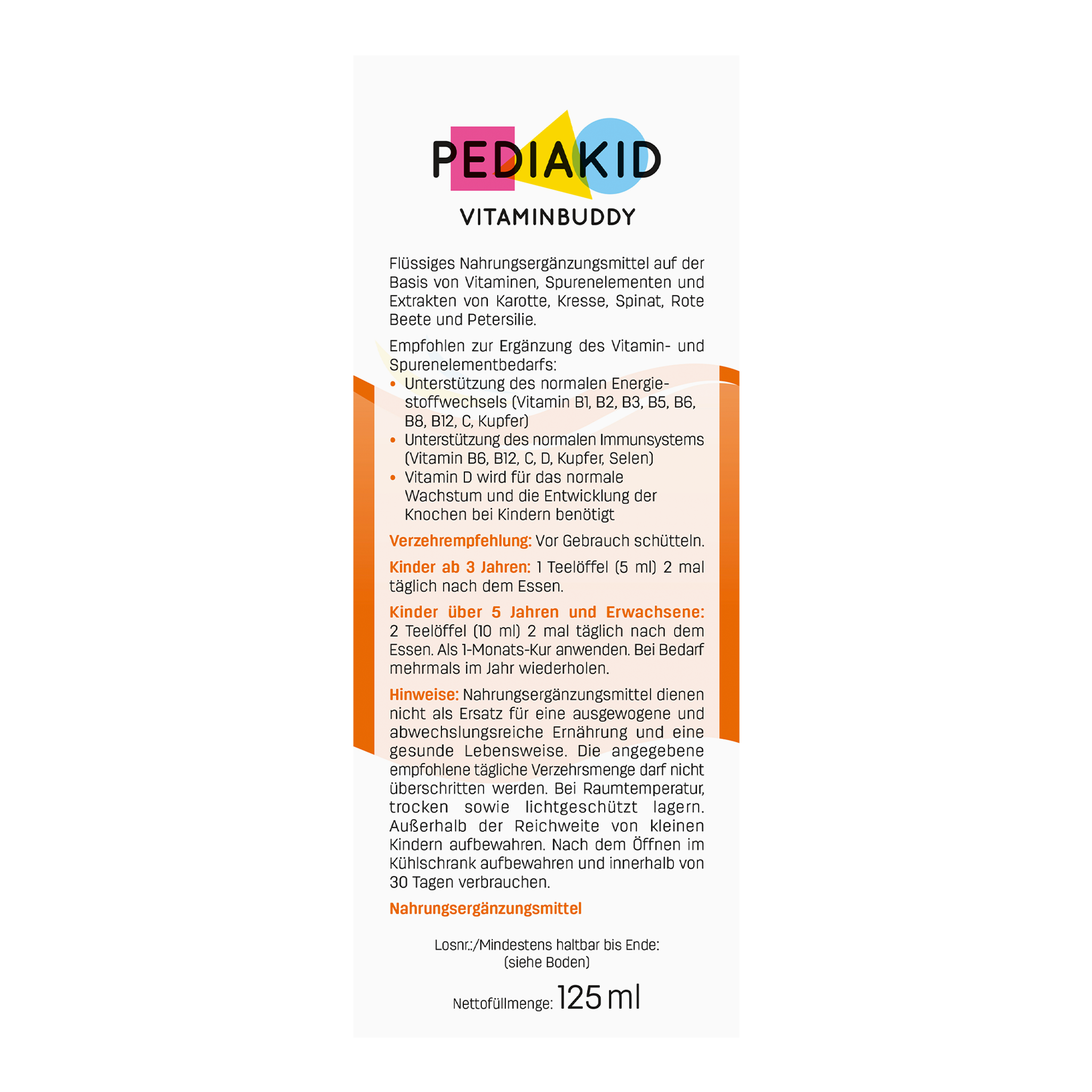Linke Seitenansicht von PEDIAKID® Vitaminbuddy