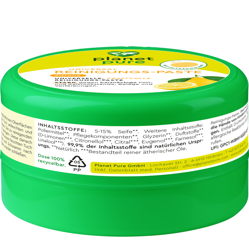 Planet Pure Universal Reinigungs-Paste Zitrone - 8x300g