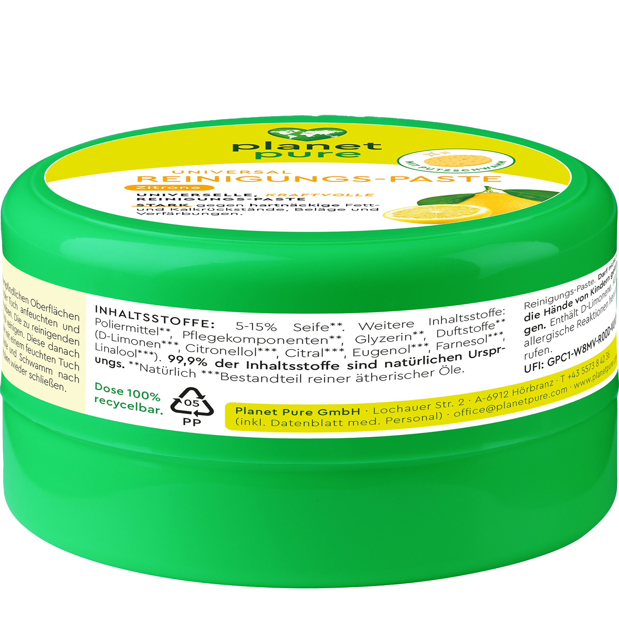Planet Pure Universal Reinigungs-Paste Zitrone - 300g
