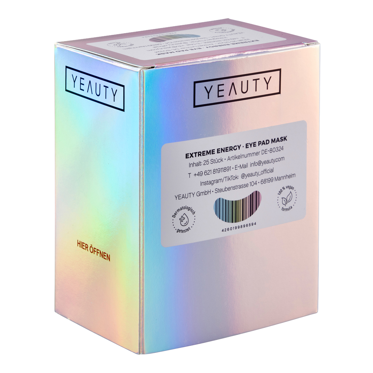 Linke Seite von YEAUTY Eye Pad Mask Extreme Energy