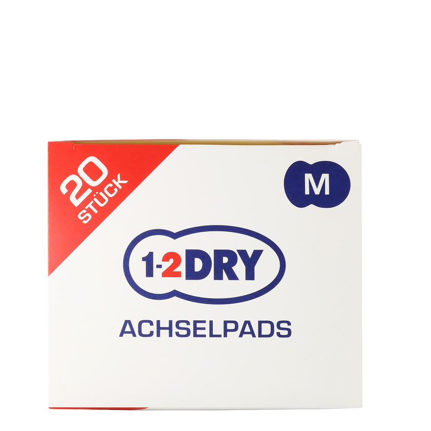 Draufsichte von 1-2DRY Achselpads medium weiß - 20 Stück