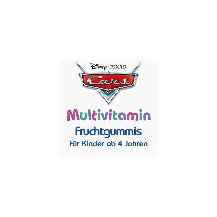 Draufsicht von Disney Multivitamin-Fruchtgummis Cars